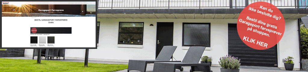 Internt farveprøve Link billede hvidt hus sorte garageporte