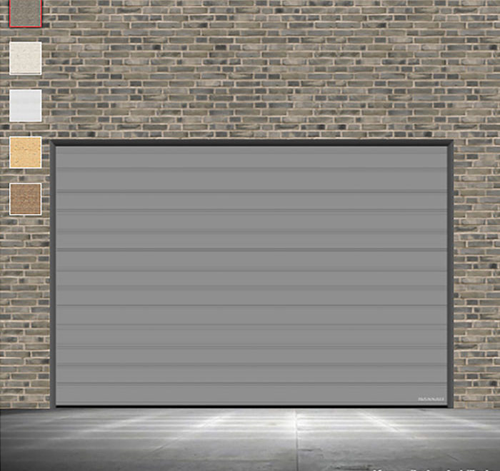 hvid aluminium garageport i RAL 9006
